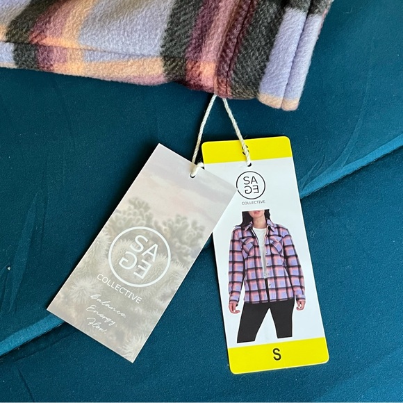 Sage Womens’ Plush Plaid Shirt Jacket Shacket - Picture 5 of 8